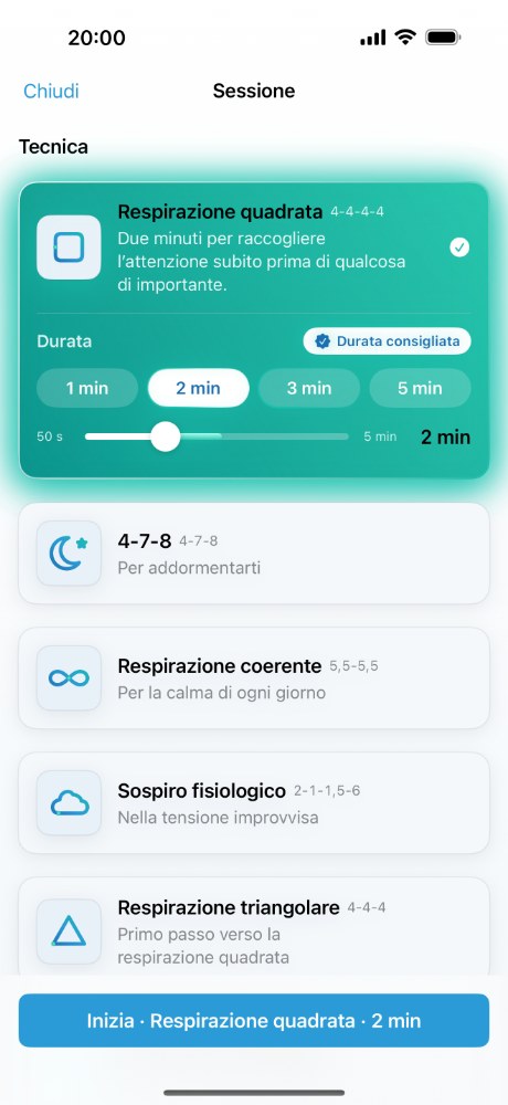 Soluklan su iPhone: il cursore della durata e l’intervallo suggerito