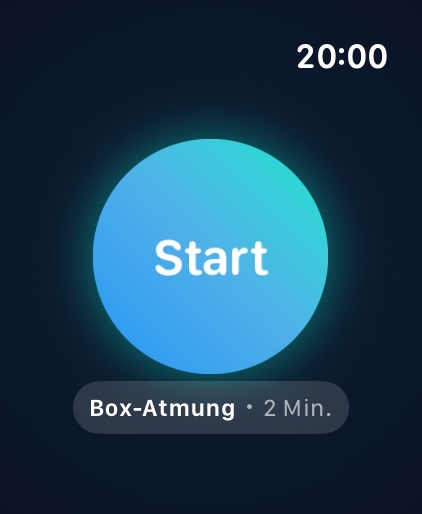 Soluklan auf der Apple Watch: der Start-Kreis