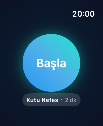 Soluklan Apple Watch'ta: Başla dairesi